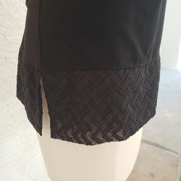 Ellen Tracy Keyhole Gold Button 3/4 Sleeves Black - Picture 5 of 10